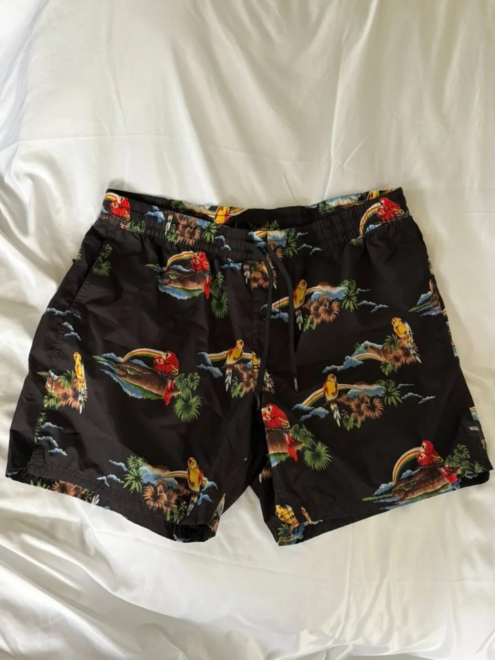 Vans Hoffman California Fabrics Tropical Parrot Print Swim Trunks XL